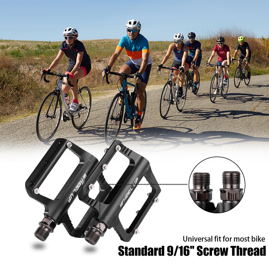 Road Mountain Bike Pedals Platform Wide Flat Sealed Bearing 9//16‘’ For MTB BMX